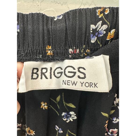 BRIGGS NEW YORK | Vintage Black Floral Pleated Midi Skirt | Size 12 - Picture 5 of 7